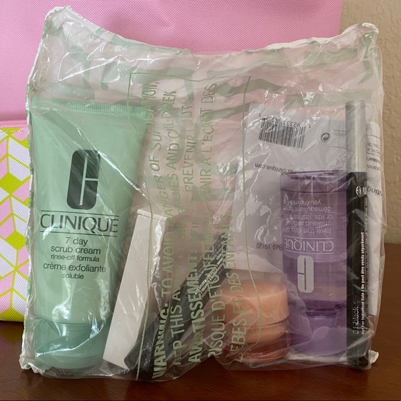 8 PIECE SET CLINIQUE COSMETICS/ TOTE/ MAKEUP BAG - Picture 2 of 2